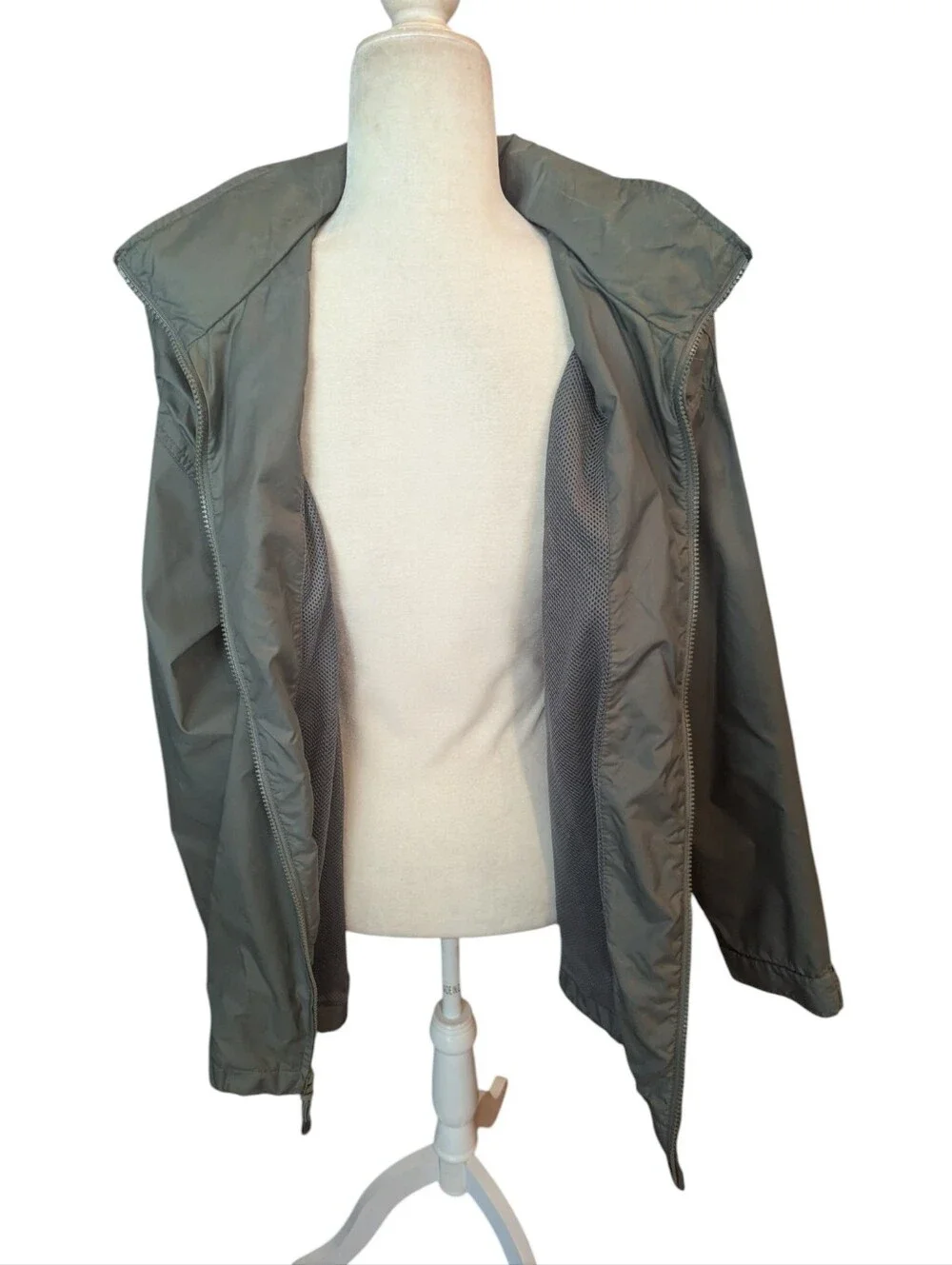 Lands' End Men's Olive Neutral Zip-Front  Classic Gorpcore Windbreaker Sz L